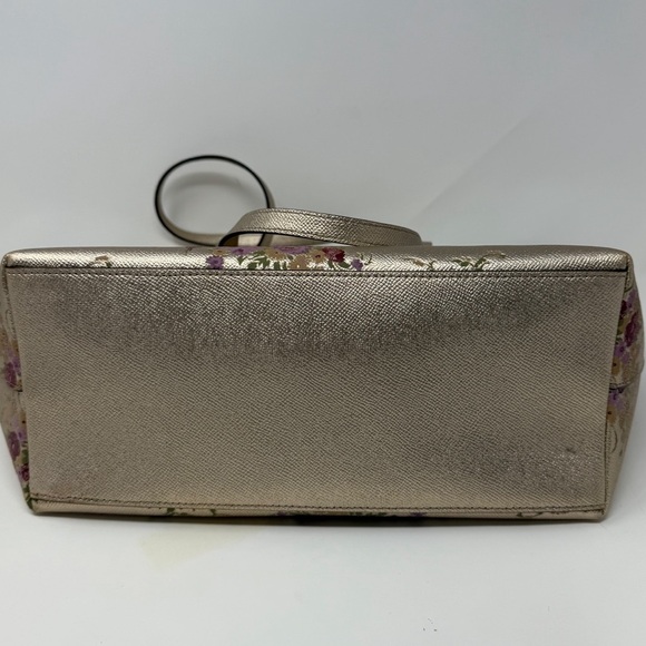 Coach Floral Metallic Tote Bag – Gold Leather Style No. N3S- F38829 - Picture 9 of 15